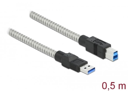 Attēls no Delock USB 3.2 Gen 1 Cable Type-A male to Type-B male with metal jacket 0.5 m