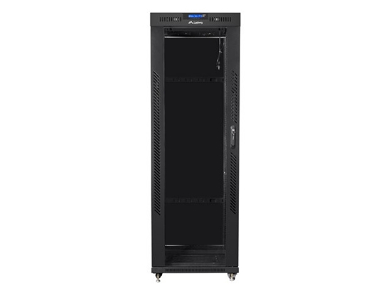 Изображение Szafa instalacyjna rack stojąca 19 37u 600x800 czarna, drzwi szklane lcd (Flat pack)