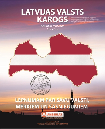 Attēls no Latvijas valsts karogs (mastam) 1x2m, poliesters