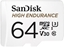 Picture of Sandisk High Endurance Video Monitoring microSDHC 64GB
