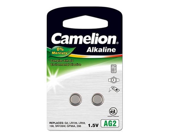Picture of Camelion | AG2/LR59/LR726/396 | Alkaline Buttoncell | 2 pc(s)