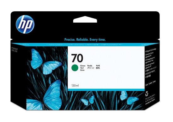 Picture of HP C 9457 A ink cartridge green Vivera              No. 70