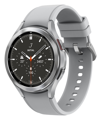 Attēls no Samsung Galaxy Watch4 Classic 3.56 cm (1.4") OLED 46 mm Digital 450 x 450 pixels Touchscreen 4G Silver Wi-Fi GPS (satellite)