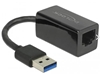 Picture of Delock Adapter SuperSpeed USB (USB 3.1 Gen 1) with USB Type-A male > Gigabit LAN 10/100/1000 Mbps compact black