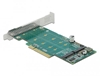 Picture of Delock PCI Express x8 Card to 2 x internal NVMe M.2 Key M - Bifurcation - Low Profile Form Factor