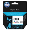 Изображение HP 303 Tri-color Original ink cartridge Standard Yield Cyan, Magenta, Yellow
