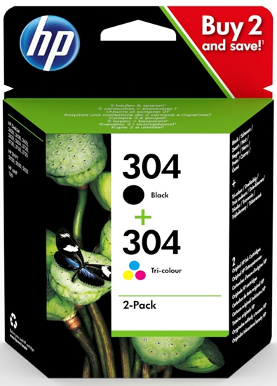 Изображение HP 304 ink cartridge 2 pc(s) Original Standard Yield Black, Cyan, Magenta, Yellow