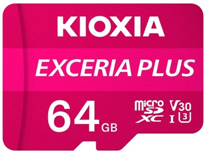 Attēls no Karta Kioxia Exceria Plus MicroSDXC 64 GB Class 10 UHS-I/U3 A1 V30 (LMPL1M064GG2)