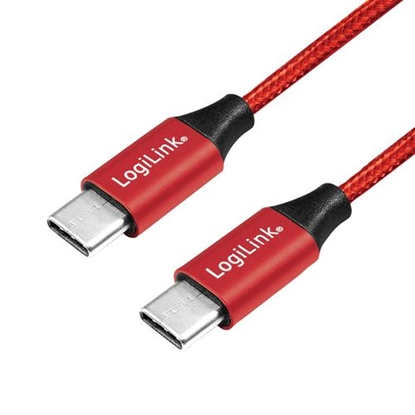 Picture of Kabel USB LogiLink USB-C - USB-C 0.3 m Czerwony (CU0155)