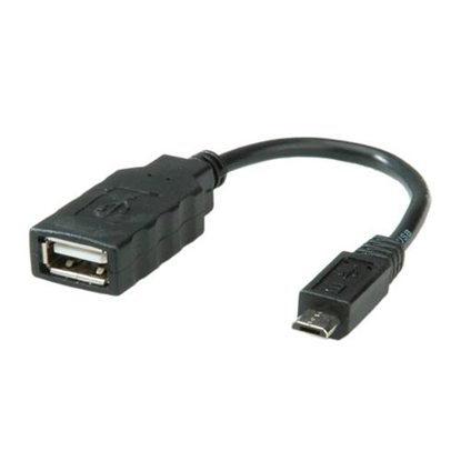 Attēls no ROLINE USB 2.0 Cable, USB Type A F - Micro USB B M, OTG 0.15 m