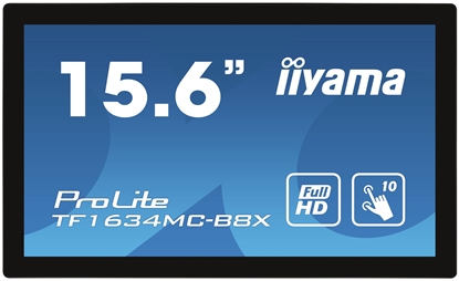 Изображение iiyama ProLite TF1634MC-B8X - LED monitor - 15.6" - open frame - touchscreen - 1920 x 1080 Full HD (1080p) @ 60 Hz - IPS - 450 cd / m² - 700:1 - 25 ms - HDMI, VGA, DisplayPort - black, matte