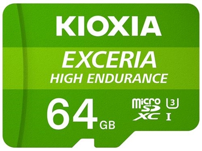 Attēls no Karta Kioxia Exceria High Endurance MicroSDXC 64 GB Class 10 UHS-I/U3 A1 V30 (LMHE1G064GG2)