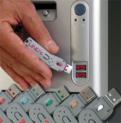 Изображение Lindy USB Port Locks 4xORANGE+Key