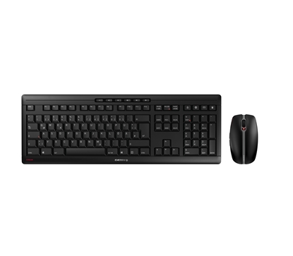 Attēls no CHERRY Stream Desktop Recharge keyboard Mouse included RF Wireless AZERTY French Black