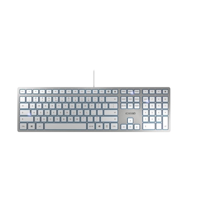 Attēls no CHERRY KC 6000 SLIM keyboard USB QWERTY Nordic Silver, White