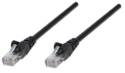 Attēls no Intellinet Network Patch Cable, Cat5e, 0.5m, Black, CCA, U/UTP, PVC, RJ45, Gold Plated Contacts, Snagless, Booted, Lifetime Warranty, Polybag