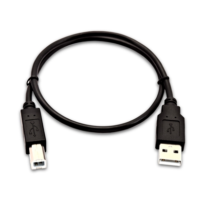 Picture of V7 Black USB Cable USB 2.0 A Male to USB 2.0 B Male 0.5m 1.6ft