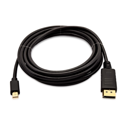Attēls no V7 Black Video Cable Mini DisplayPort Male to DisplayPort Male 3m 10ft