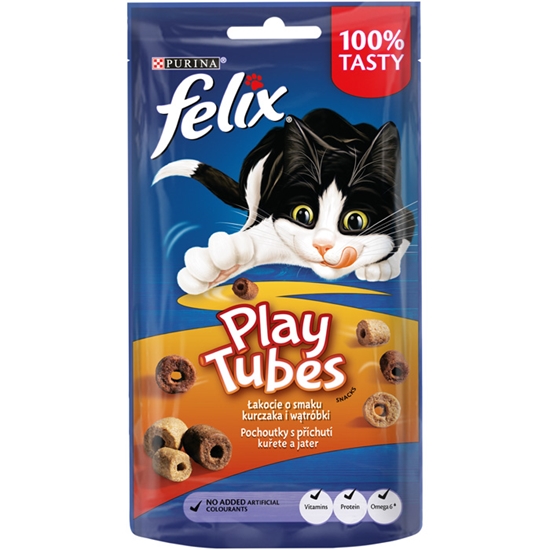 Picture of Gardums kaķiem Felix Play Tubes vista, aknas 50g