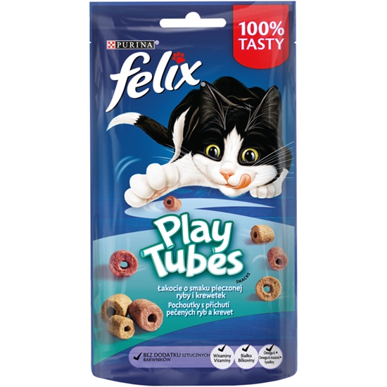 Picture of Gardums kaķiem Felix Play Tubes zivs, garneles 50g