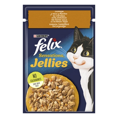 Picture of Konservi kaķiem Felix Sensations Jellies vista, burkāns 85g