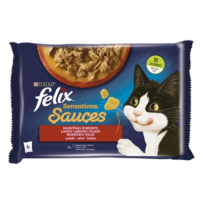 Attēls no Konservi kaķiem Felix Sensations Sauces gaļas izlase 85g 4ga