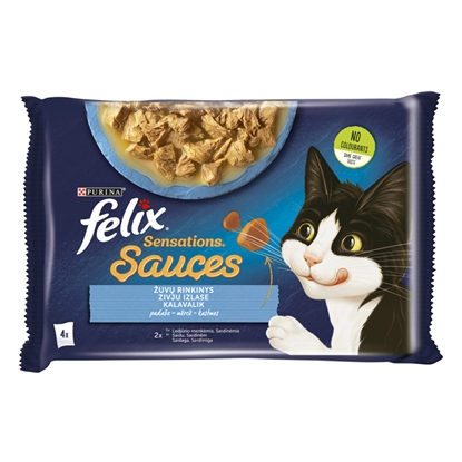 Attēls no Konservi kaķiem Felix Sensations Sauces zivju izlase 85g 4ga