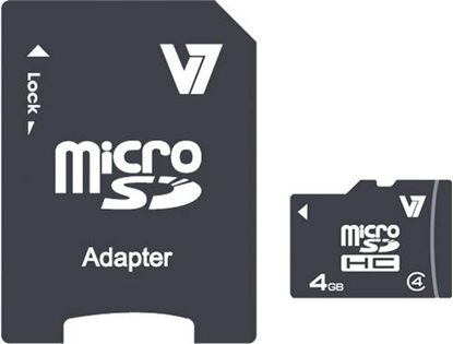 Attēls no V7 4GB Micro SDHC Card Class 4 + Adapter