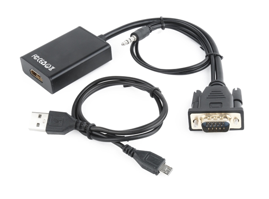 Picture of Gembird A-VGA-HDMI-01 video cable adapter 0.15 m HDMI Type A (Standard) VGA (D-Sub) Black