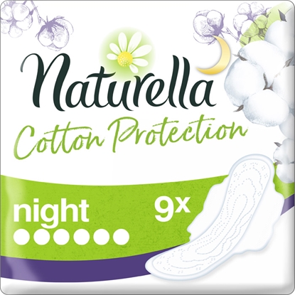 Изображение Hig.paketes Naturella Cotton Single Night 9gab.