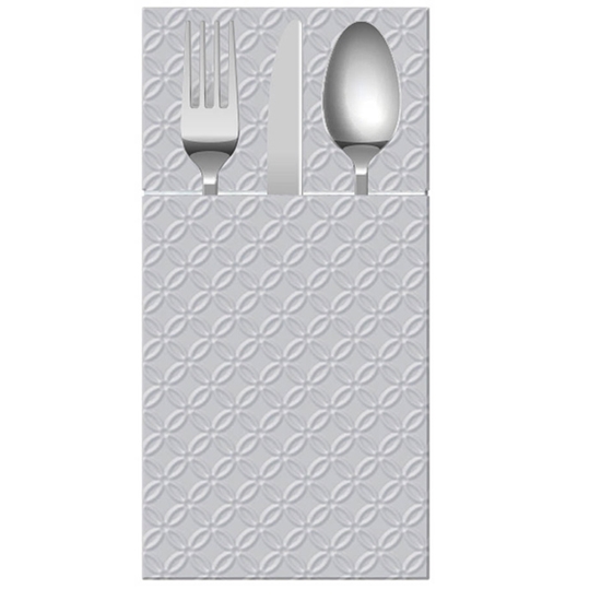 Изображение Salvetes ar kabatu galda piederumiem 16.gab.  pelēkas