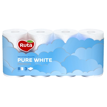 Picture of Tual.papīrs Ruta Pure White 8 r.balts 3-slāņu, balts