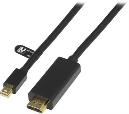 Изображение Kabel Deltaco DisplayPort Mini - HDMI 1m czarny (DP-HDMI104)