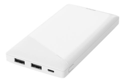 Изображение Išorinė baterija DELTACO 10000 mAh, 2.1 A/10.5 W, 37 Wh, 2x USB-A, balta / PB-A1001