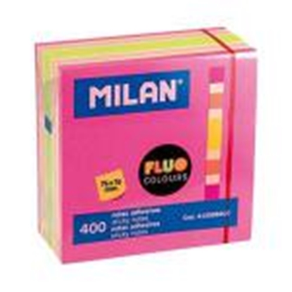 Attēls no Līmlapiņas 76x76mm,  400 lap. 4 neona krāsas Milan