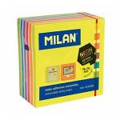 Изображение Līmlapiņas 76x76mm,  400 lap. 6 neona krāsas Milan