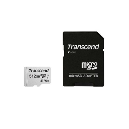 Attēls no Transcend microSDXC 300S-A 512GB Class 10 UHS-I U3 V30 A1