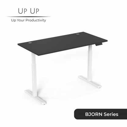 Pilt Up Up Bjorn Adjustable Height Table White frame, Table top Black L