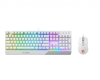 Attēls no MSI VIGOR GK30 COMBO WHITE MEMchanical Gaming Keyboard + Gaming Mouse Bundle 'UK Layout, 6-Zone RGB Lighting Keyboard, Dual-Zone RGB Lighting Mouse, 5000 DPI Optical Sensor, Center'