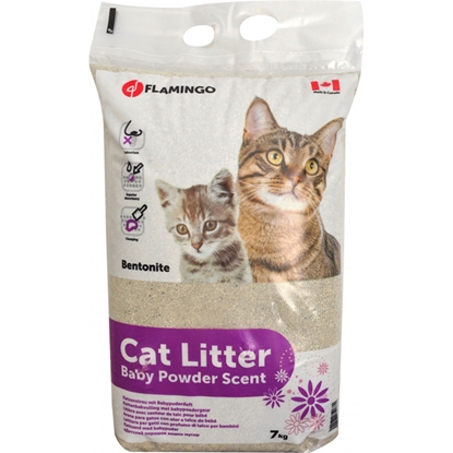 Picture of Pakaiši kaķiem Karlie Flamingo Cat Litter Baby Powder 7kg
