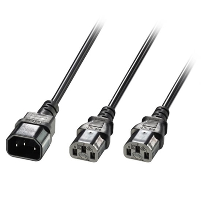 Attēls no Lindy 1m C14 to 2 x IEC C13 Extension Cable