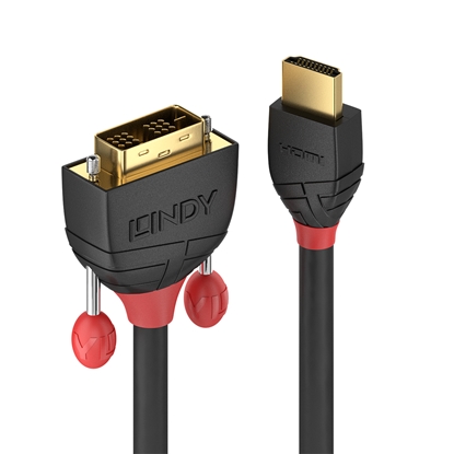 Attēls no Lindy 3m HDMI to DVI Cable, Black Line
