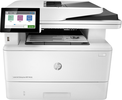 Picture of HP LaserJet Enterprise MFP M430f, Black and white, Printer for Business, Print, copy, scan, fax, 50-sheet ADF; Two-sided printing; Two-sided scanning; Front-facing USB printing; Compact Size; Energy Efficient; Strong Security