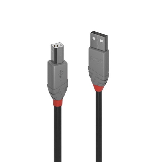 Изображение Lindy 2m USB 2.0 Type A to B Cable, Anthra Line
