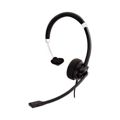 Picture of V7 Deluxe Mono Headset, USB, boom mic, Adjustable Headband for PC, Mac, Laptop Computer, Chromebook, Black