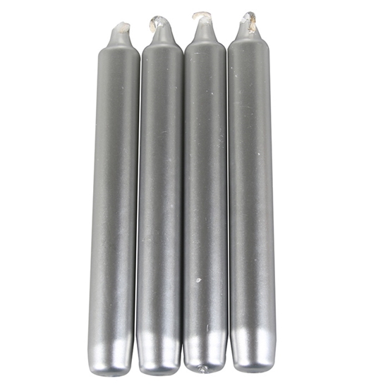 Picture of Galda svece 2.1x17.5cm 4gab. Sudraba