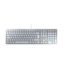 Picture of CHERRY KC 6000 SLIM Corded Keyboard, Silver/White, USB (QWERTY - UK)