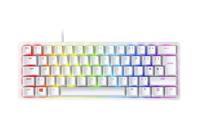 Attēls no Razer | Optical Gaming Keyboard | Huntsman Mini 60% | Gaming keyboard | RGB LED light | RU | Wired | Mercury | USB-C | Red Switch