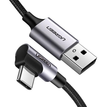 Attēls no UGREEN Angled USB-C To USB-A Data Cable Black 1M