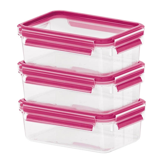 Picture of Emsa Food Clip&Close 515582 transp./pink 0,55l 3 piece Set